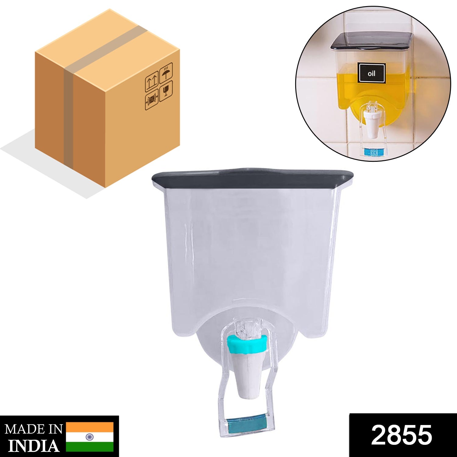 2855 Wall Mounted Automatic Sauce Press Bottle - Container Box - Oil Vinegar Storage Dispenser Kitchen Tool DeoDap 2855 Wall Mounted Automatic Sauce Press Bottle - Container Box - Oil Vinegar Storage Dispenser Kitchen Tool DeoDap